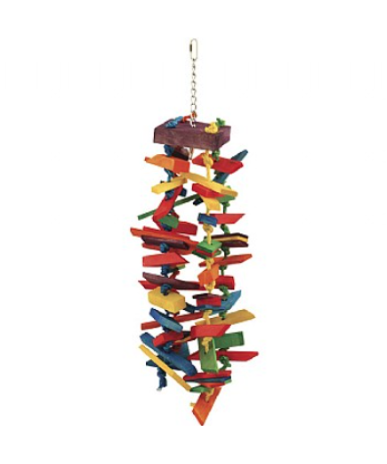 Rainbow Tower Wood and Rope Parrot Toy